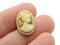 10 18mm x 13mm Brown Resin Greek Style Woman Face Flatback Cameo Cabochons